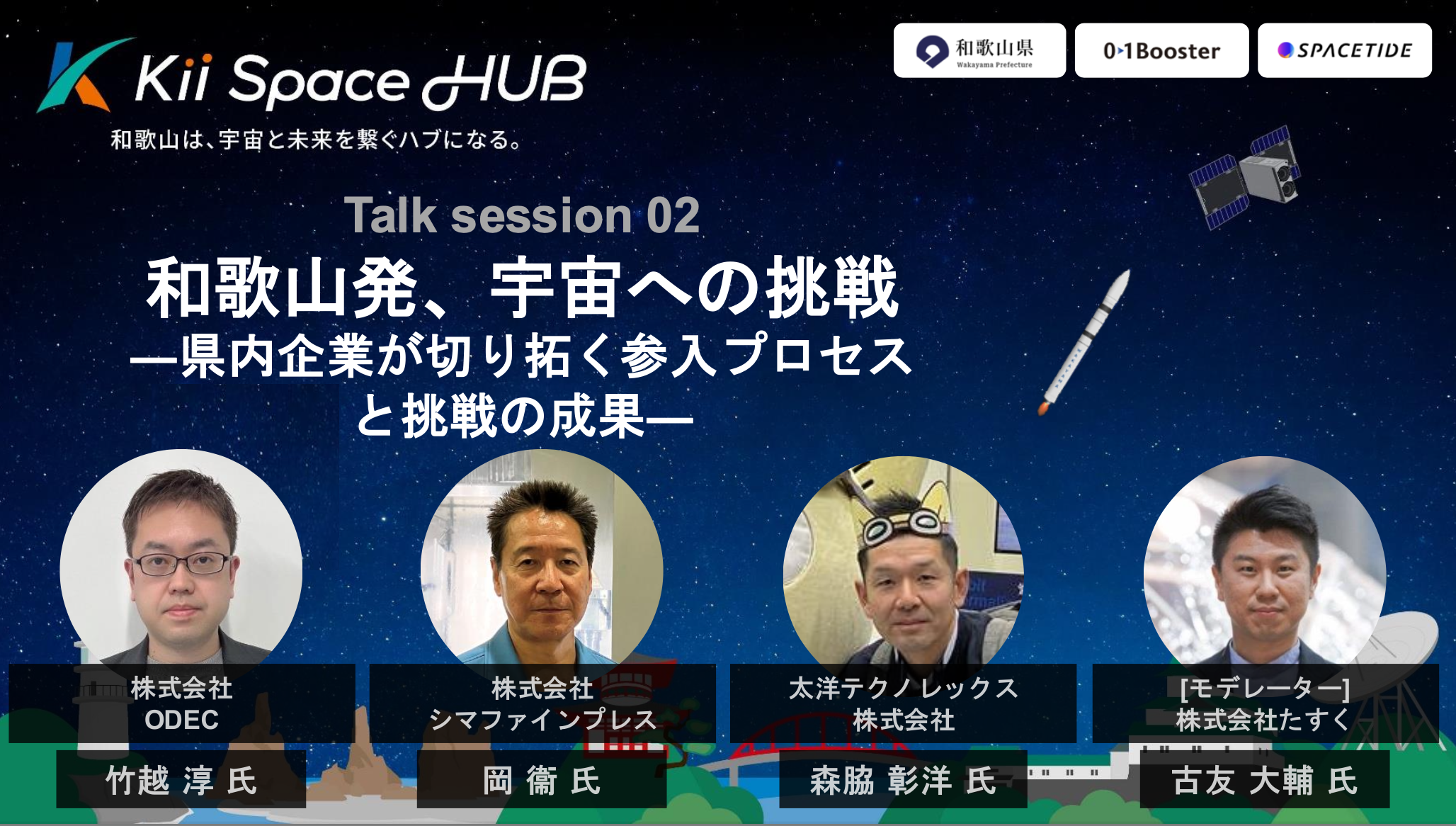【Kii Space HUB キックオフイベントレポート vol.2】
						和歌山発、宇宙への挑戦 ―
						県内企業が切り拓く参入プロセスと挑戦の成果 ―